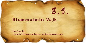 Blumenschein Vajk névjegykártya